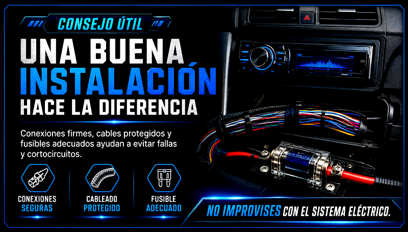 Consejo sobre una instalación segura del autoradio